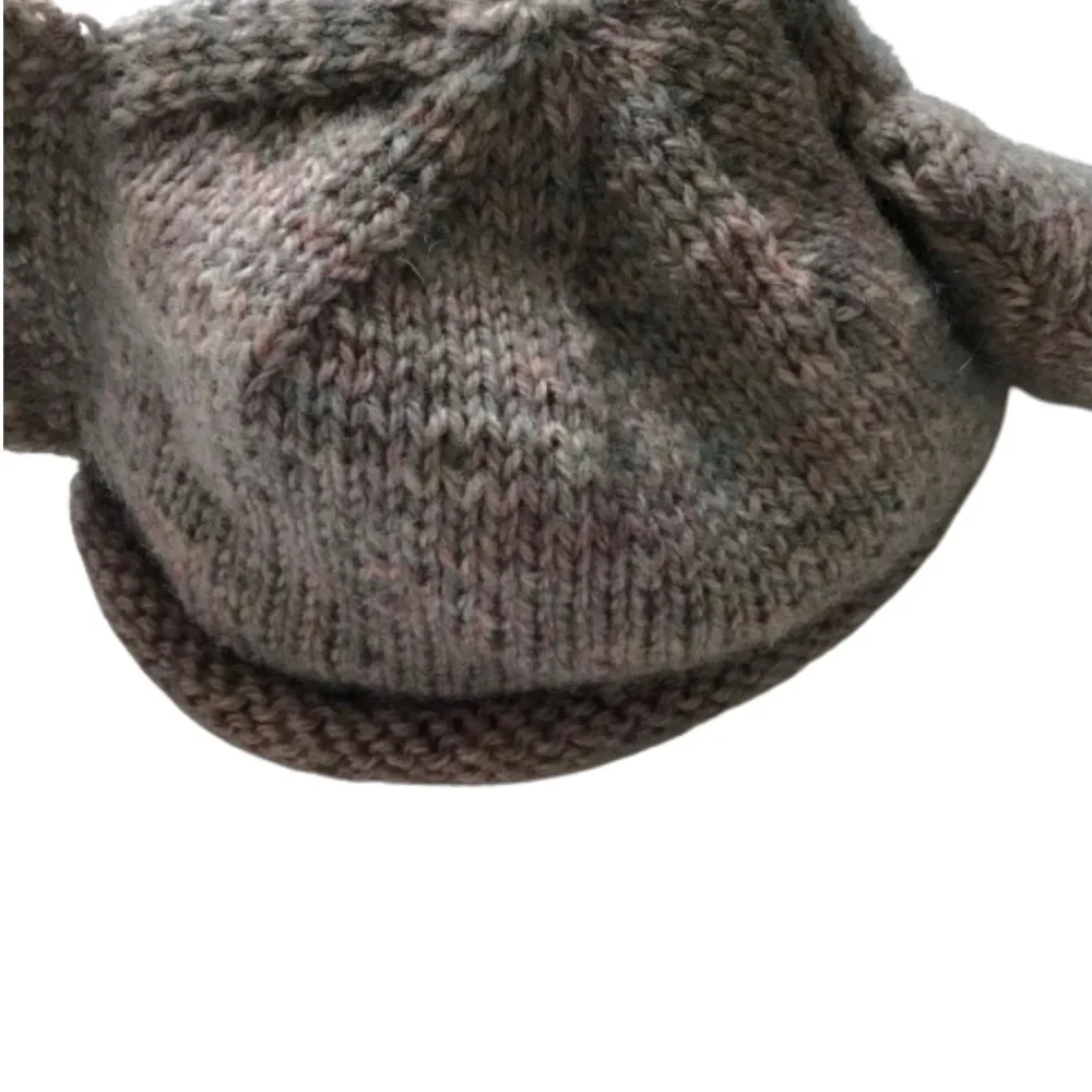 Elephant Hat Handmade Knit Youth Tan OS